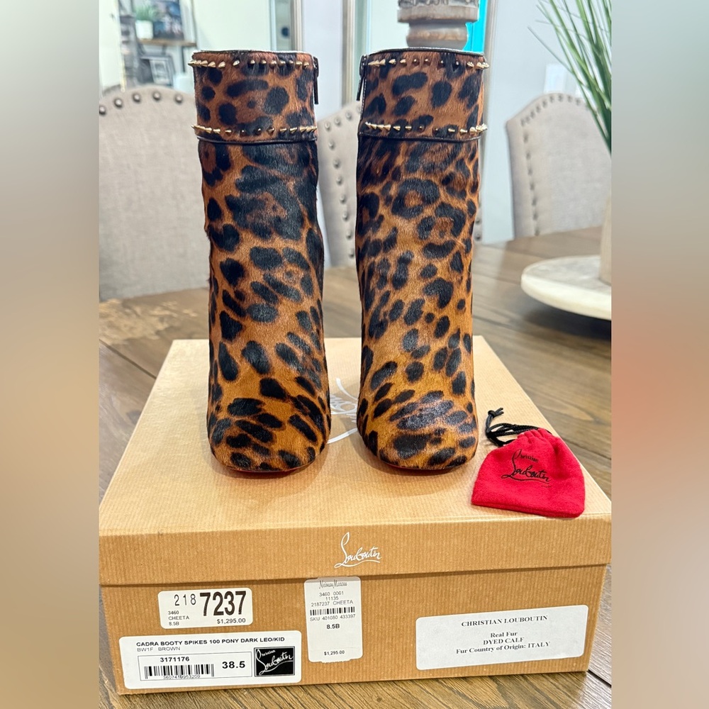 Christian Louboutin Brown and Black Ankle Boots